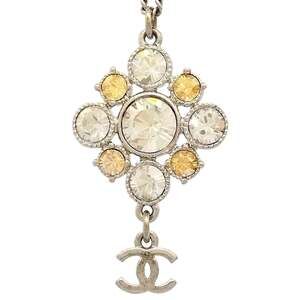 Chanel Cc Logo Pendant Necklace Silver- #256882C94B